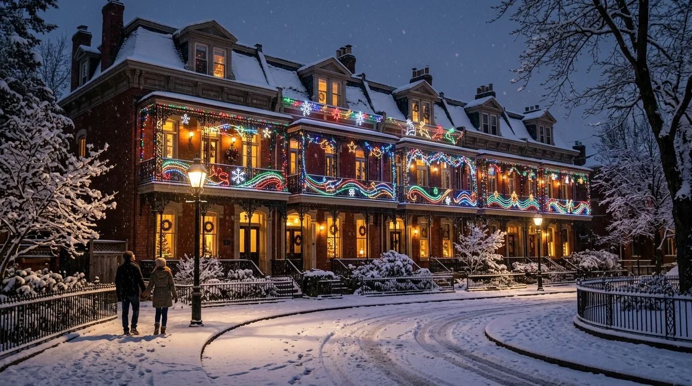Townhouse With LED Light Patterns